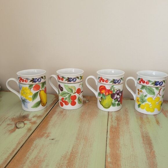 Vintage Roy Kirkham Assorted Fruit Bone China Mugs - Picture 12 of 12